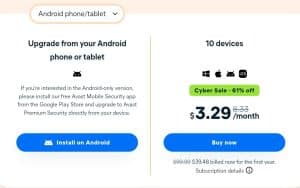 Avast pricing information