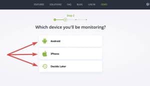 mSpy Select Device to Monitor
