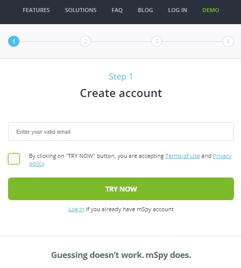 Make account mSpy- best girlfriend spy app
